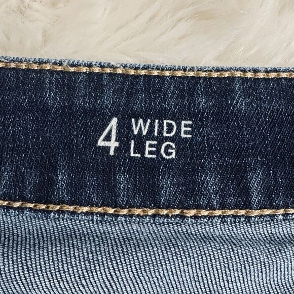 Ana Wide Leg Jeans 4 (27x29.5) Dark Wash Blue High Rise Denim Stretch Womens - Picture 5 of 9